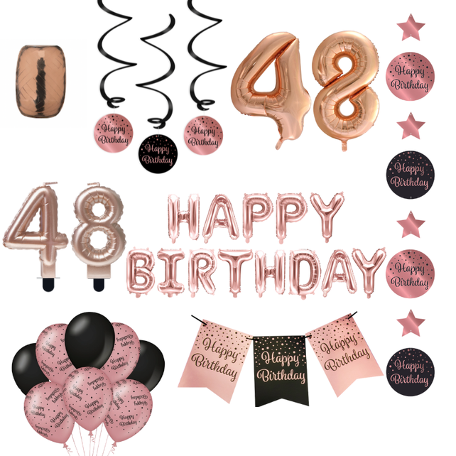 48 jaar Verjaardag Versiering Pakket Rose Gold 48 jaar Verjaardag Versiering Pakket Rose Gold