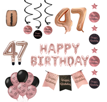 47 jaar Verjaardag Versiering Pakket Rose Gold
