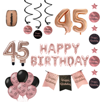 45 jaar Verjaardag Versiering Pakket Rose Gold