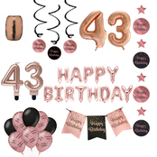 43 jaar Verjaardag Versiering Pakket Rose Gold