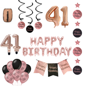 41 jaar Verjaardag Versiering Pakket Rose Gold