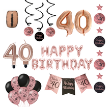 40 jaar Verjaardag Versiering Pakket Rose Gold
