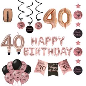 40 jaar Verjaardag Versiering Pakket Rose Gold