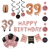 39 jaar Verjaardag Versiering Pakket Rose Gold