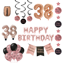 38 jaar Verjaardag Versiering Pakket Rose Gold