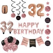 32 jaar Verjaardag Versiering Pakket Rose Gold