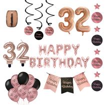32 jaar Verjaardag Versiering Pakket Rose Gold