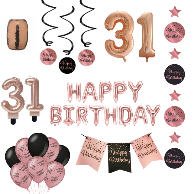 31 jaar Verjaardag Versiering Pakket Rose Gold