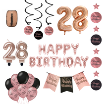 28 jaar Verjaardag Versiering Pakket Rose Gold