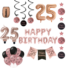 25 jaar Verjaardag Versiering Pakket Rose Gold