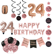 24 jaar Verjaardag Versiering Pakket Rose Gold