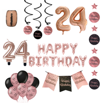 24 jaar Verjaardag Versiering Pakket Rose Gold