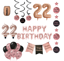 22 jaar Verjaardag Versiering Pakket Rose Gold