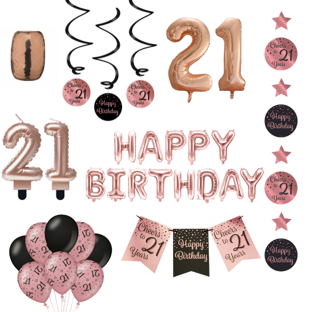 20 jaar Verjaardag Versiering Pakket Rose Gold