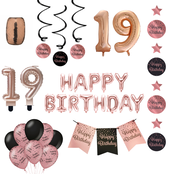 19 jaar Verjaardag Versiering Pakket Rose Gold