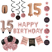 15 jaar Verjaardag Versiering Pakket Rose Gold