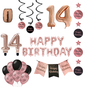 14 jaar Verjaardag Versiering Pakket Rose Gold