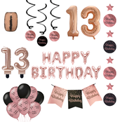13 jaar Verjaardag Versiering Pakket Rose Gold