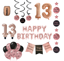 13 jaar Verjaardag Versiering Pakket Rose Gold