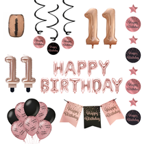11 jaar Verjaardag Versiering Pakket Rose Gold