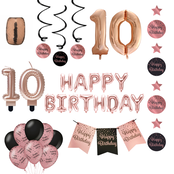 10 jaar Verjaardag Versiering Pakket Rose Gold