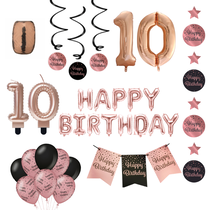 10 jaar Verjaardag Versiering Pakket Rose Gold