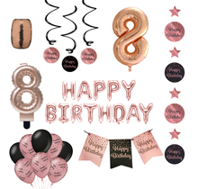 8 jaar Verjaardag Versiering Pakket Rose Gold