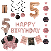 5 jaar Verjaardag Versiering Pakket Rose Gold