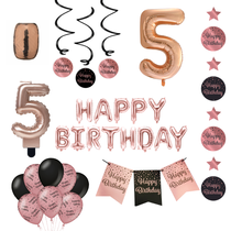 5 jaar Verjaardag Versiering Pakket Rose Gold