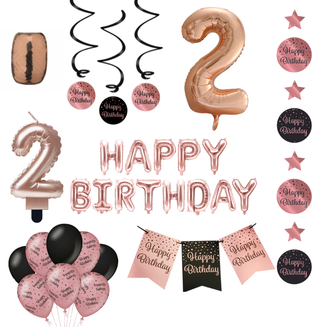 2 jaar Verjaardag Versiering Pakket Rose Gold