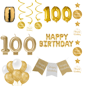 100 jaar Verjaardag Versiering Pakket Gold
