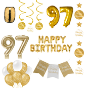 97 jaar Verjaardag Versiering Pakket Gold 97 jaar Verjaardag Versiering Pakket Gold