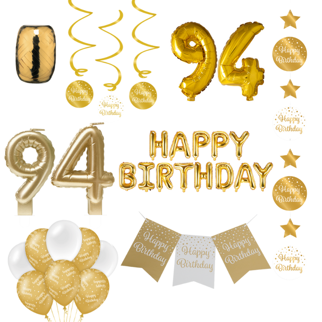 94 jaar Verjaardag Versiering Pakket Gold