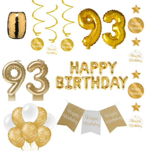 93 jaar Verjaardag Versiering Pakket Gold
