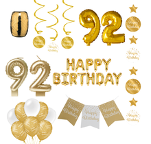 92 jaar Verjaardag Versiering Pakket Gold