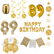 89 jaar Verjaardag Versiering Pakket Gold