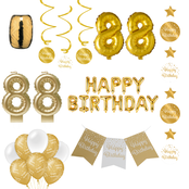 88 jaar Verjaardag Versiering Pakket Gold 88 jaar Verjaardag Versiering Pakket Gold