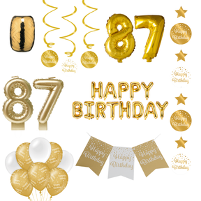 87 jaar Verjaardag Versiering Pakket Gold