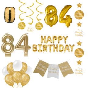 84 jaar Verjaardag Versiering Pakket Gold