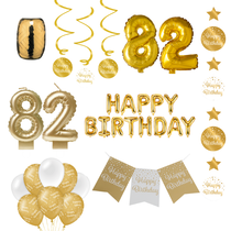 82 jaar Verjaardag Versiering Pakket Gold