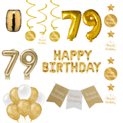 79 jaar Verjaardag Versiering Pakket Gold