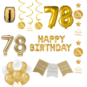 78 jaar Verjaardag Versiering Pakket Gold