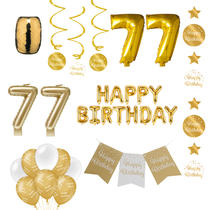 77 jaar Verjaardag Versiering Pakket Gold