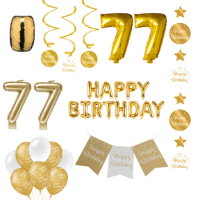 77 jaar Verjaardag Versiering Pakket Gold
