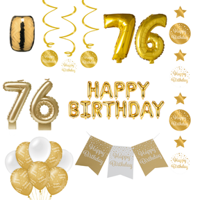 76 jaar Verjaardag Versiering Pakket Gold