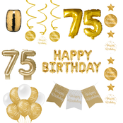75 jaar Verjaardag Versiering Pakket Gold