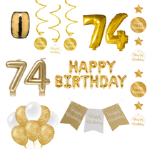 74 jaar Verjaardag Versiering Pakket Gold