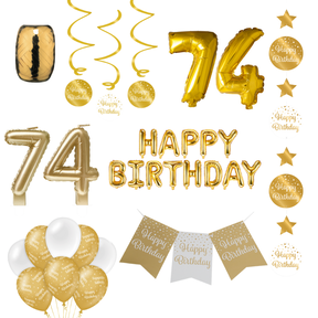 74 jaar Verjaardag Versiering Pakket Gold