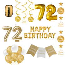 72 jaar Verjaardag Versiering Pakket Gold