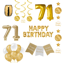 71 jaar Verjaardag Versiering Pakket Gold